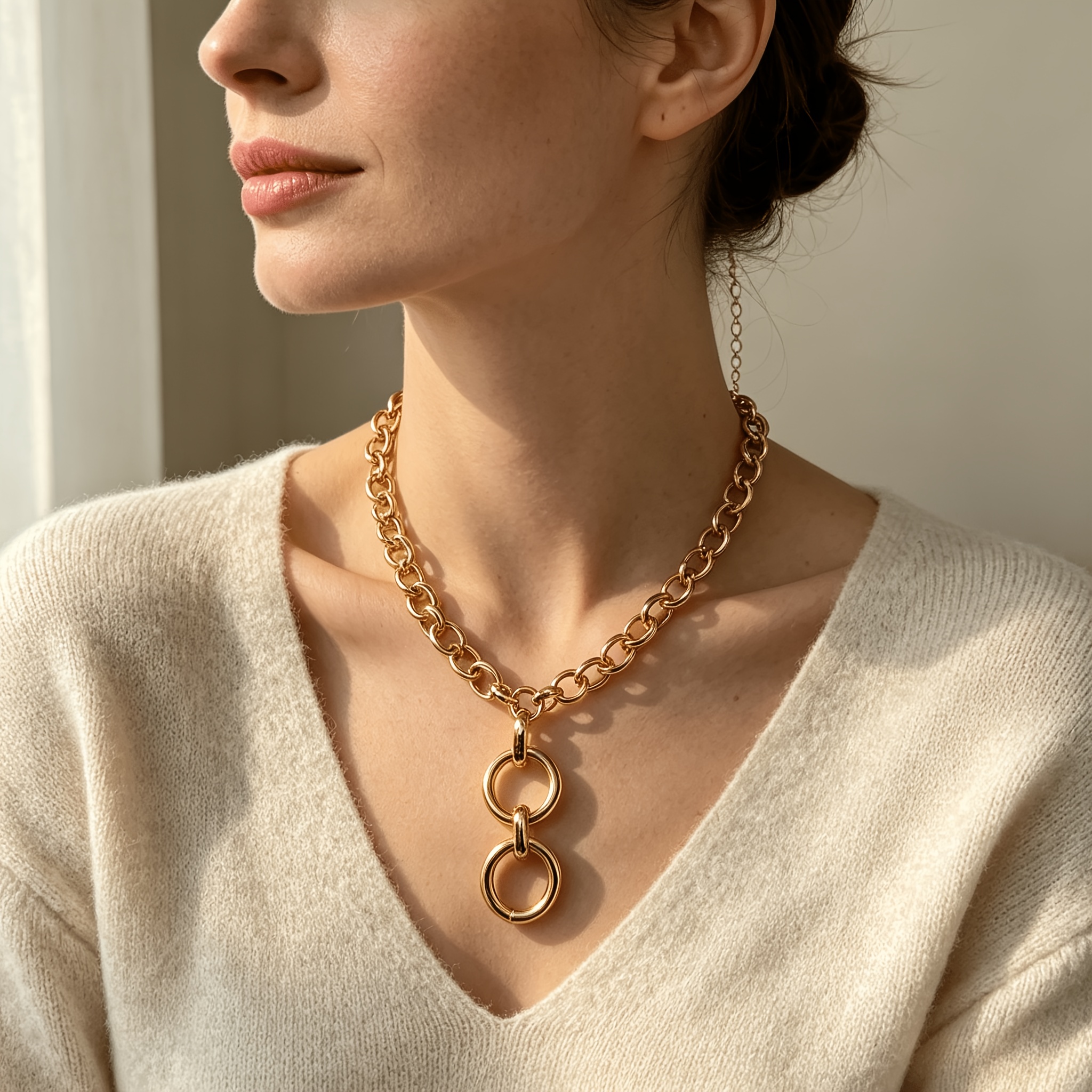 Women's Elegant Retro Statement Necklace, Daily Wear